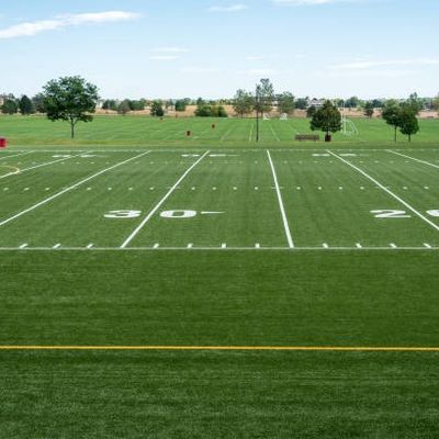 Buon prezzo × 4m di 25m per erba artificiale di calcio del rotolo, erba sintetica del campo di calcio verde scuro online