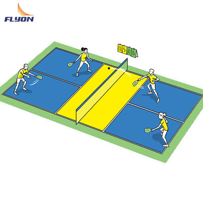 Buon prezzo Opzioni di taglia di pavimento per campi da pickleball portatili anti-invecchiamento di 44*20ft o 60*30ft online