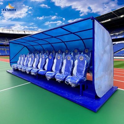 Buon prezzo Panchina Portatile con Capacità 4-12 Persone e Lastra Solida in PC Blu per Panchina Sostituti Calcio online