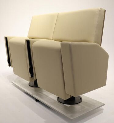 Buon prezzo Poltrona da cinema FY962 con telaio in ferro per impieghi gravosi, seduta ribaltabile a doppia molla e portabicchieri pieghevole online
