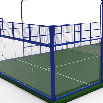 Buon prezzo Cortile di padel in acciaio galvanizzato a caldo con luce a LED da 200W e erba artificiale da 12 mm per il gioco professionale online