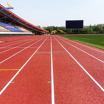 Buon prezzo Pista sportiva sintetica a colori personalizzati con assorbimento degli urti e certificazione IAAF per scuole e stadi online